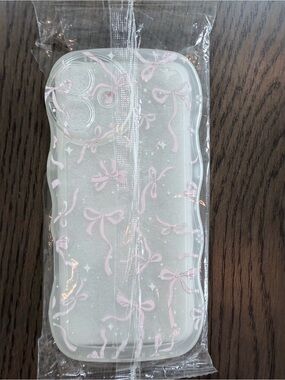 Clear Pink Bow Pattern Phone Case - iPhone 16 Plus